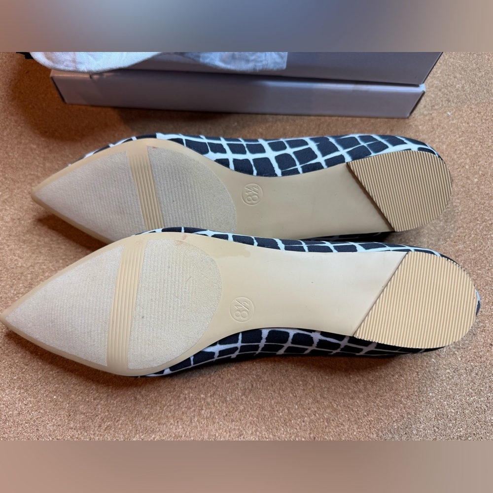 Adam Lippes for Target Black White Grid Print Flats – Size 8.5 – Limited Edition - Picture 6 of 8